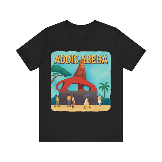 Addis Ababa Pride – Lion of Judah Monument - Unisex Jersey Short Sleeve Tee
