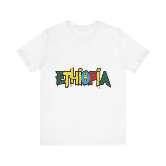 Pride & Heritage: Ethiopia Flag Colors with Lion of Judah – Unisex Jersey Tee