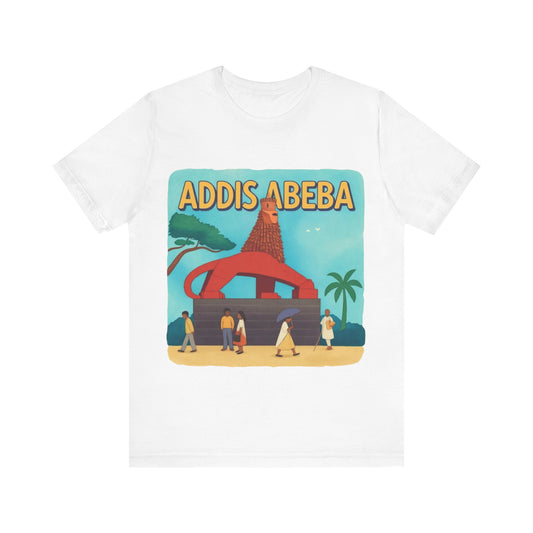 Addis Ababa Pride – Lion of Judah Monument - Unisex Jersey Short Sleeve Tee
