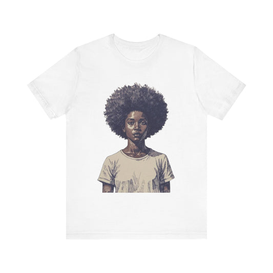 Afro Essence: Celebrating Natural Beauty — Unisex Jersey Short Sleeve Tee